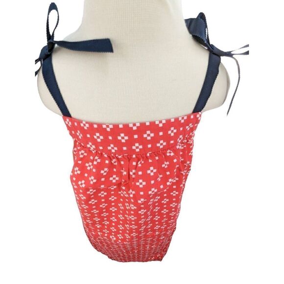 Hanna Anderson Girl’s Red Ribbon Strap Cotton Shift Dress Size 4 - Picture 7 of 11